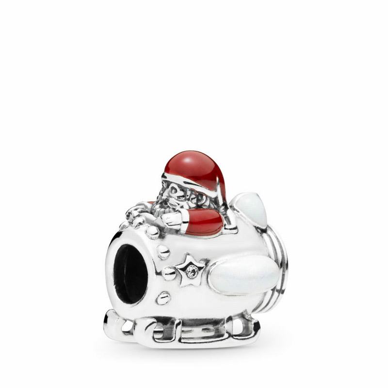 Pandora Santa In Space Charm - Sterling Silver/Enamel/Red/Cubic Zirconia - Canada | SU6483RC